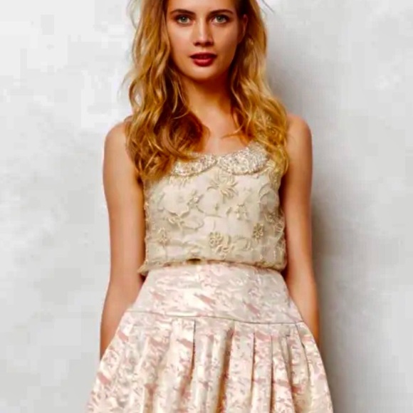 Anthropologie | “Magnolia” Tulle Shell Sheer Beaded Blouse | Small - Picture 4 of 11